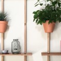 Support mural XPOT bois naturel / Pour 2 pots de fleurs ou étagères - H 100  cm - Compagnie